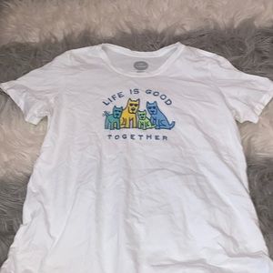 White Life Is Good tee